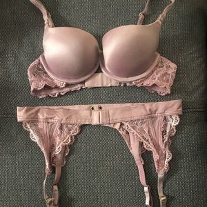 Bra with matching garter belt
